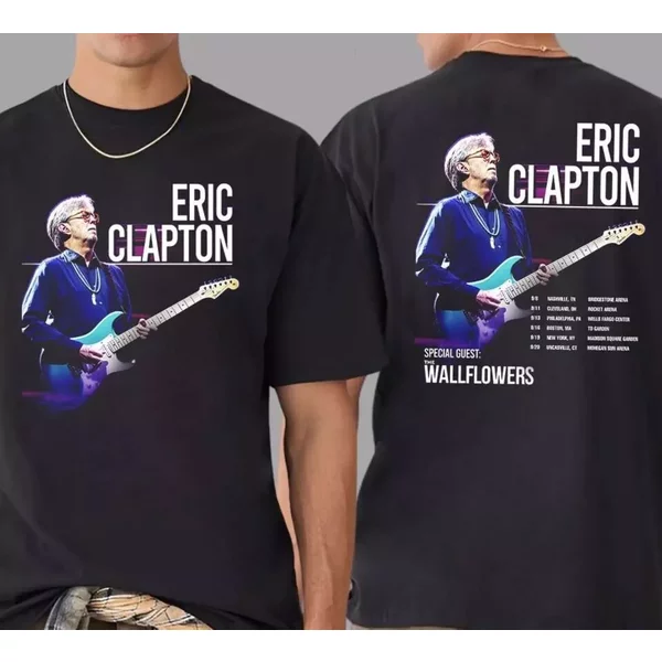 Eric Clapton Us Tour 2025 Dates List 2 Side Unisex T- Shirt-image