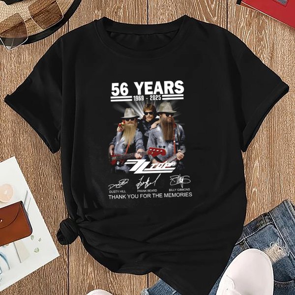 Zz Top 56 Years Signatures Shirt, Zz Top 90S Vintage Shirt, Zz Top Band Tour 2025-image
