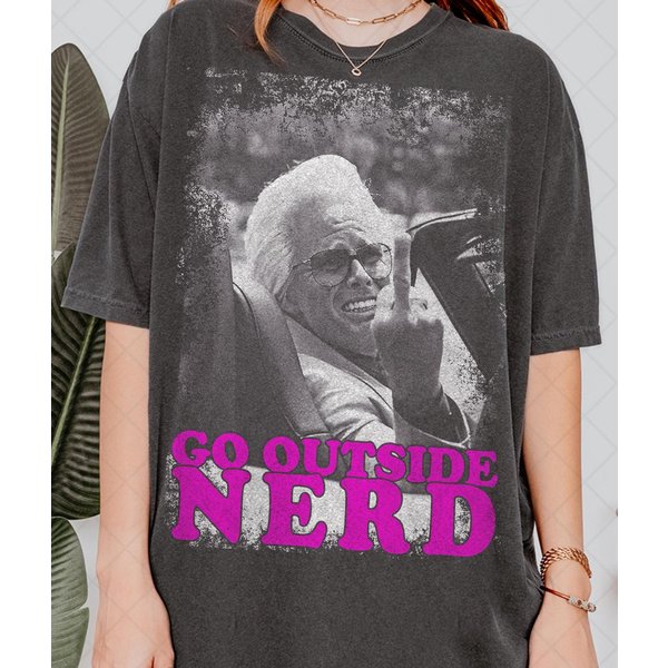 Baby Billy Flips Off T-Shirt, Baby Billy Go Outside Nerd Meme Tee T-Shirt-image
