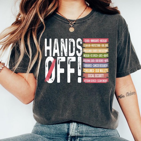 Hands Off Protest T-Shirt, Political Shirt, Activism Tee-image