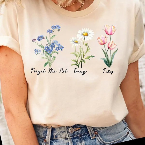 Subtle Fdt T-Shirt, Anti Trump Shirt, Forget Me Not Daisy Tulip Tee-image
