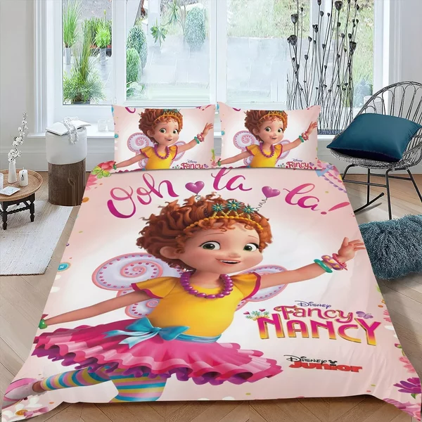 3Pcs Bedding Sets Fancy Nancy Comforter Sets All Season For Kids Lightweight-image