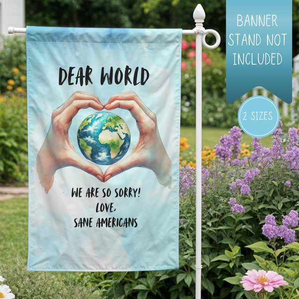 Anti Trump Flag, Unity World Peace Garden Banner, Democrat Yard Sign, Resist Protest, Equality Save Nation Decoration, Liberal Activist Gift-image