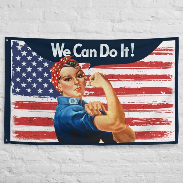 Rosie The Riveter U.S. Flag, Banner, Wall Hanging-image
