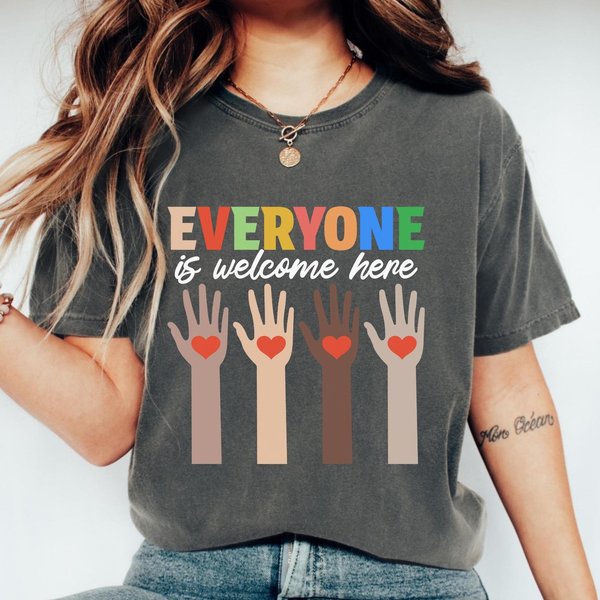 Idaho Teacher Shirt, Idaho Teacher Shirt Everyone Is Welcome Here Shirt-image