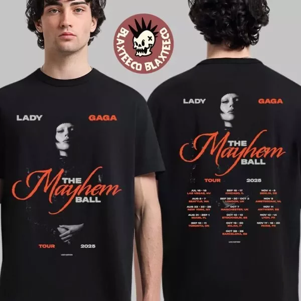 Ld Ga The Mayhem Ball Tour 2025 Tour Dates Two Sides Unisex T-Shirt-image