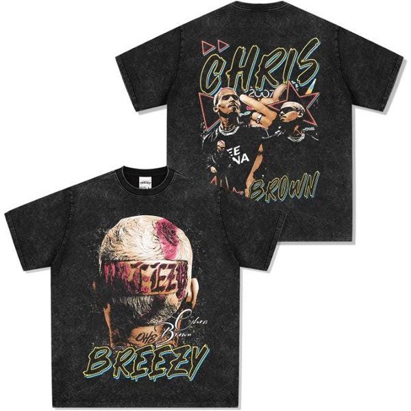 Chris Brown Vintage Wash Tshirt Rap Tee | 90s Hip Hop Shirt