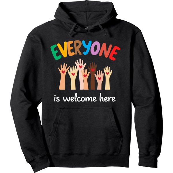 Everyone Is Welcome Here Idaho Teacher Pullover Hoodie-image