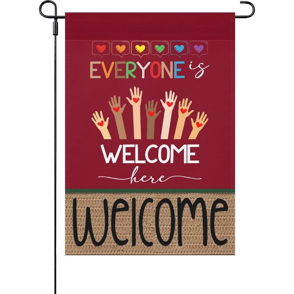 Everyone Is Welcome Here Idaho Teacher House Flag-image