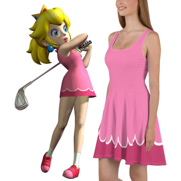 Princess Peach Adult Skater Dress