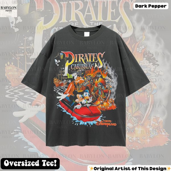 Mickeyy Pirates Caribbean Ride T Shirt, Tokyo Disneyyland Vintage Disneyyy Shirt-image