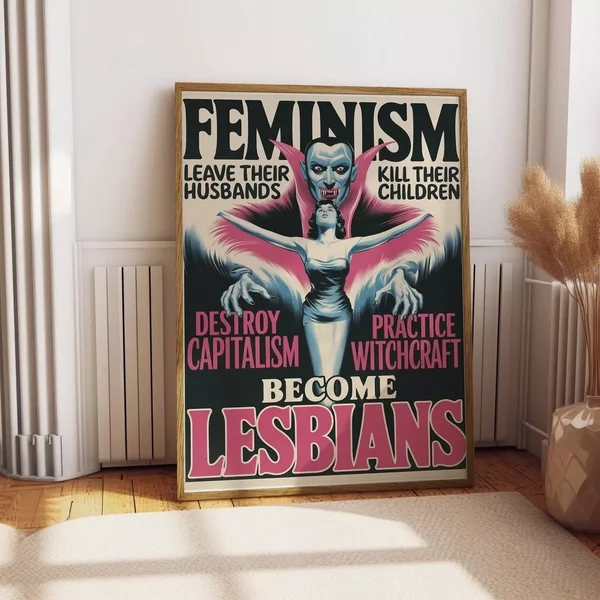 Feminism Comic Style Poster, Retro Feminist Wall Art-image
