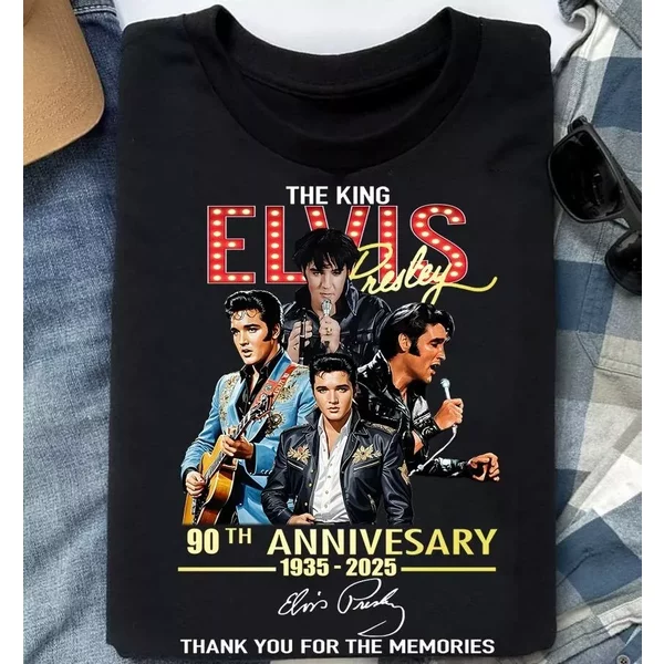 Elvis Presley Tour 2025, Elvis 90Th Anniversary Shirt 2D-image