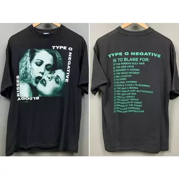 Type O Negative 1993 Bloody Kisses Vintage Band Tour T-Shirt-image