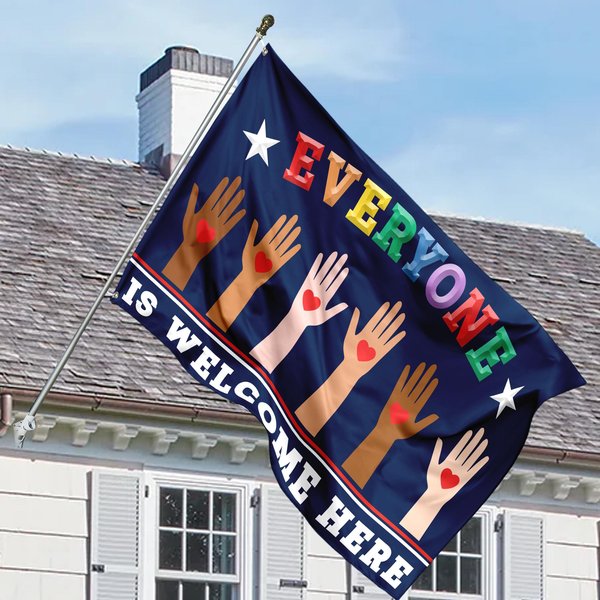 Everyone Is Welcome Here House Flag, Idaho Teacher House Flag-image