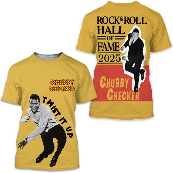 Chubby Checker Rock &Amp; Roll Hall Of Fame 2025 3D T-Shirt-image