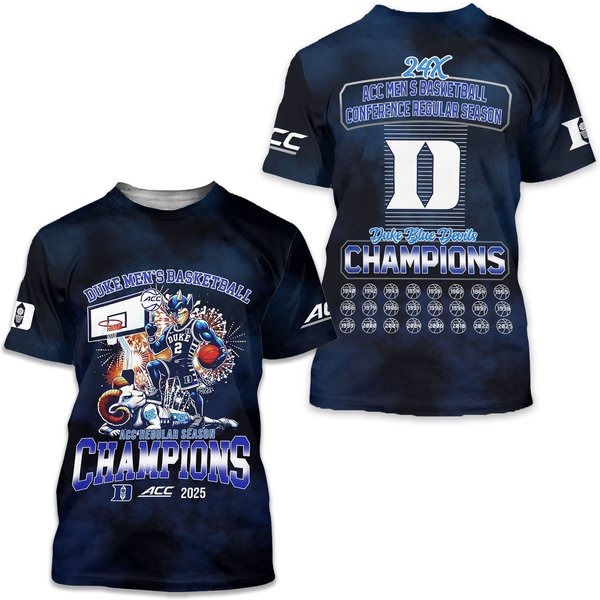 2025 Duke Blue Devil Men’S Basketball 3D T Shirt S-5Xl-image