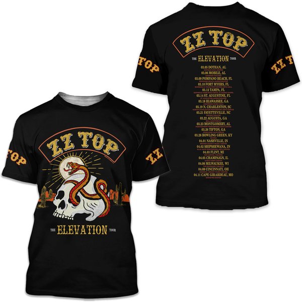 Zz Top Band 3D T-Shirt Tour 2025 Exclusive-image