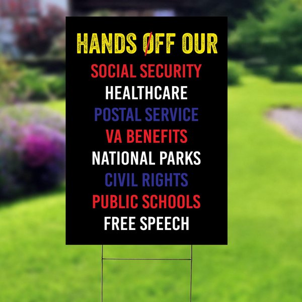 Hands Off Protest Yard Sign, Political Activism Sign, Save Public Lands Sign-image
