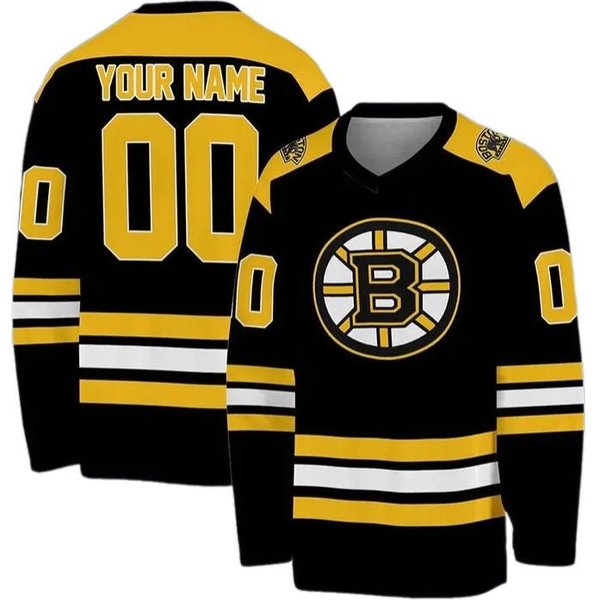 Custom Boston Ice Hockey Jersey, Hockey Team Jersey, Sports Uniform For Adult Hockey Fans-image