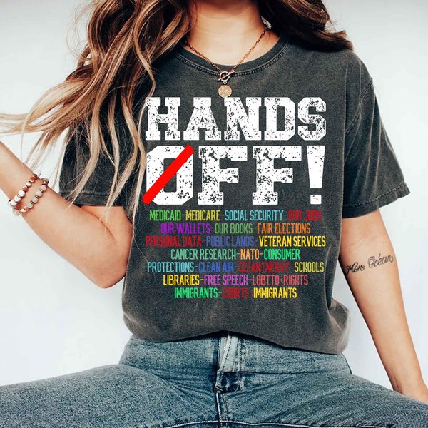 Hands Off Protest Shirt Political Activism Tee-image