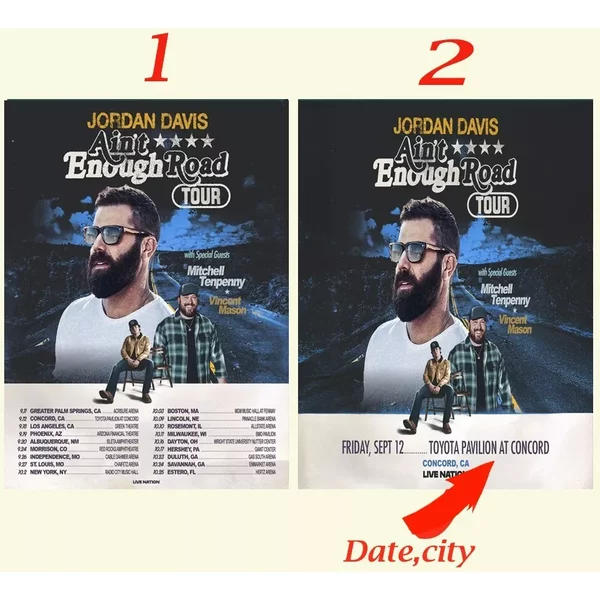 Jordan Davis 2025 Tour Dates Ain't Enough Road Tour Poster-image