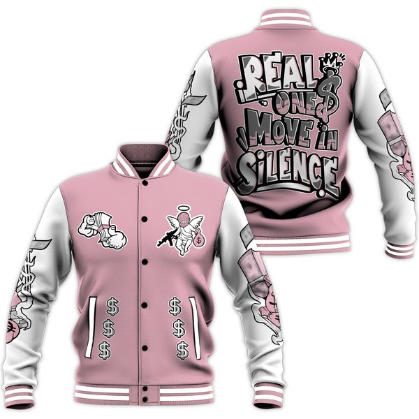 Dunkare Air Max Dn Pink Foam Varsity Jacket - Ones Move In Silence Graphic All Over Print Baseball Jackets