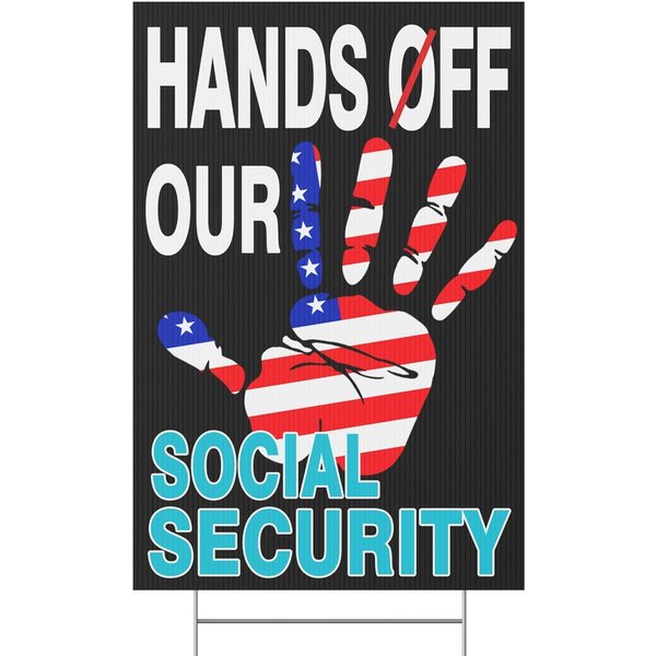 Hands Off Our Democracy Yard Sign – Double-Sided Protest Sign For Political Rally-image
