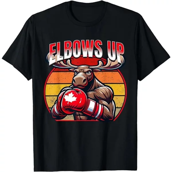Elbows Up Canadian Moose True North Strong Anti Tariff T-Shirt-image