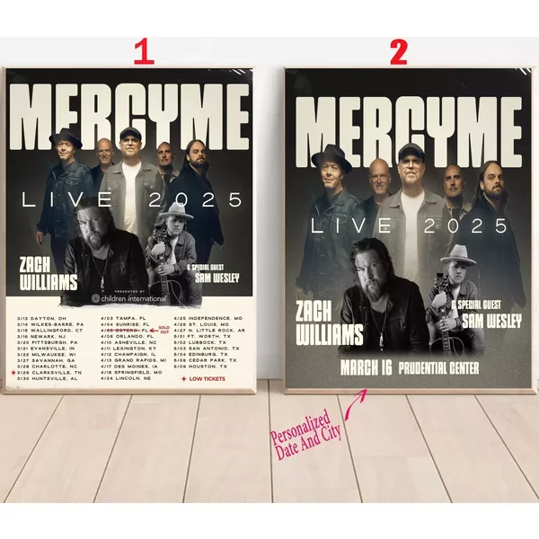 Custom Zach Williams Mercyme Tour 2025 Poster-image