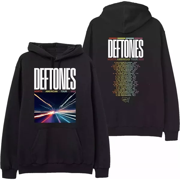 Deftone 2025 North American Tour Black Hoodie Gifts Fan-image
