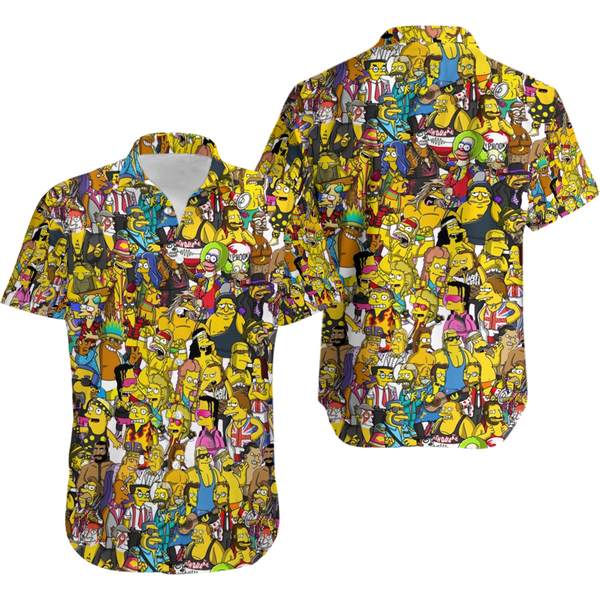 Simpsons Hawaiian Shirt, Homer Simpson Shirt, Bart Simpson Shirt, Simpsons Character-image
