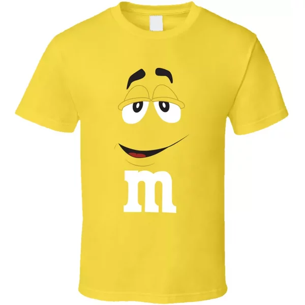 Yellow M&Amp;M Big Face Funny Halloween Costume T Shirt-image