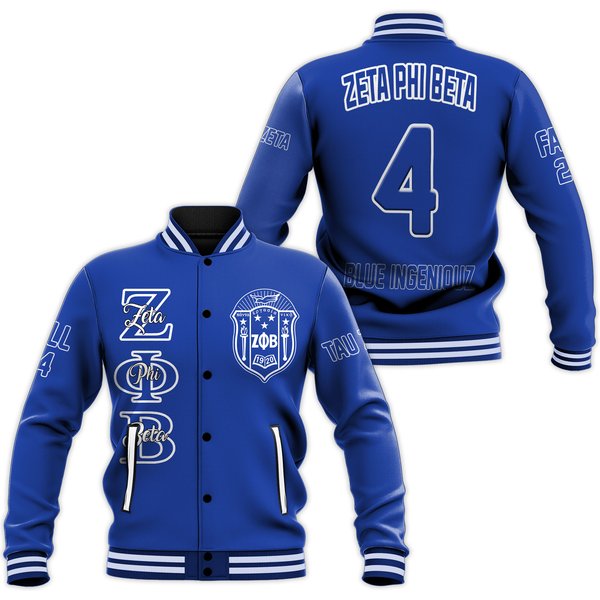 Zeta Phi Beta Custom Varsity Jacket, Personalized Blue Varsity Jacket Zeta-image
