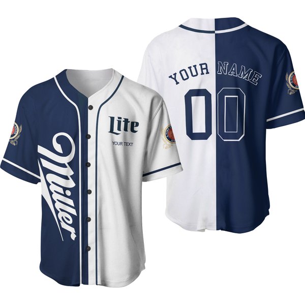 3D Printed Miller Lite Beer Personalized Name Baseball Jersey Custom Number-image