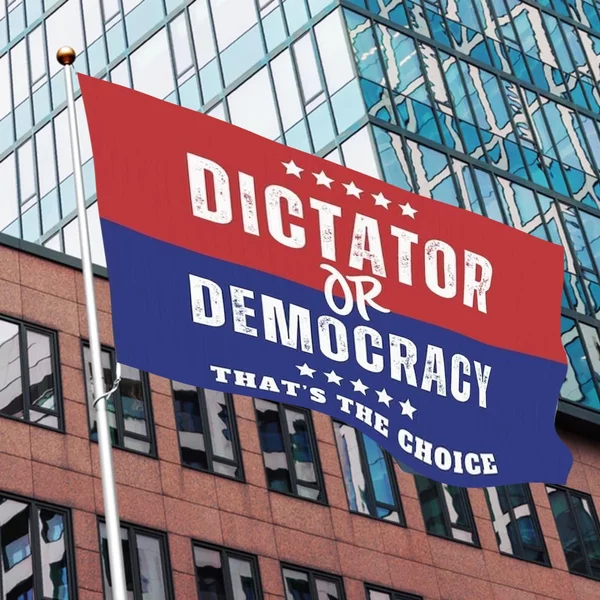 Dictator Or Democracy Anti-Trump Flag Banner-image