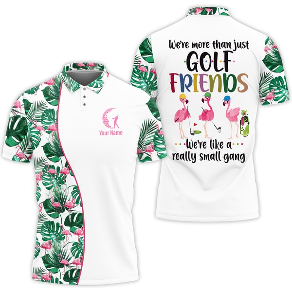 Funny Womens Golf Friend Falmingo Tropical Pattern Women's Polo Shirt