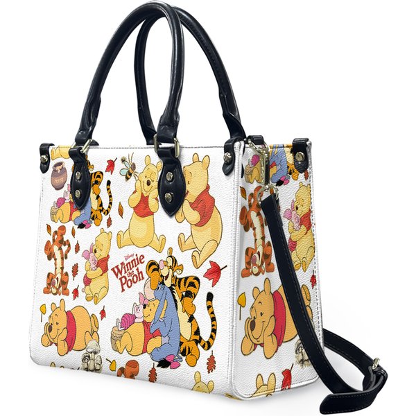 Winniee The Poohh Leather Handbag, Women Leather Bag Gift-image