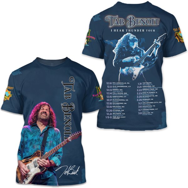 Tab Benoit I Hear Thunder Tour 2025 3D Shirt-image