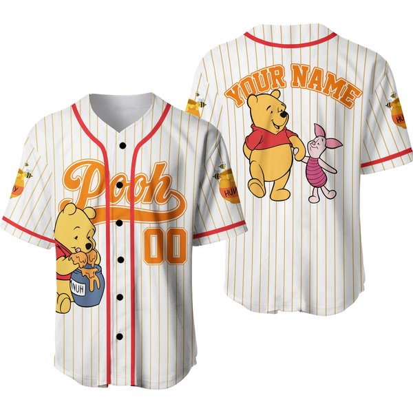 Personalized Winniee The Poohh Baseball Jersey, Custom Pooh Jersey Shirt-image