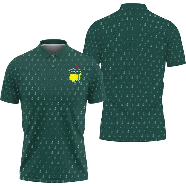 Masters Tournament Golf Polo Shirt Pattern Cup Dark Green Polo Shirt For Men