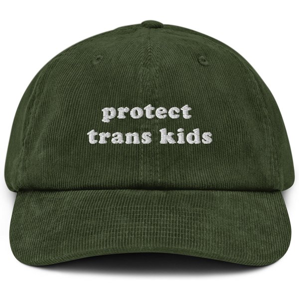 Protect Trans Kids Corduroy Hat Transgender Support Cap Respect Gifts Trans Rights Baseball Cap-image