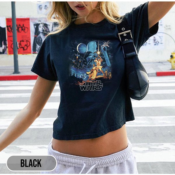 Vintage Starr Warss Baby Tee, Starr Warss A New Hope Faded