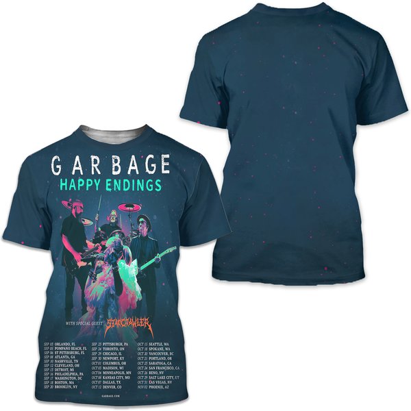 Garbage Happy Endings North American And Canadian Tour 2025 Dates List 3D T Shir-image