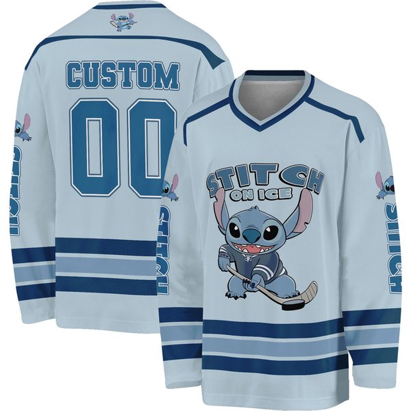 Customized Stitchh Hockey Classic Light Blue Jersey, Hockey Custom Shirt, Hockey Team Jersey, Hockey Lovers Gifts-image