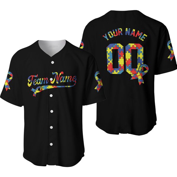 Personalize Autism Awareness Month Baseball Jersey, Autism Gift-image