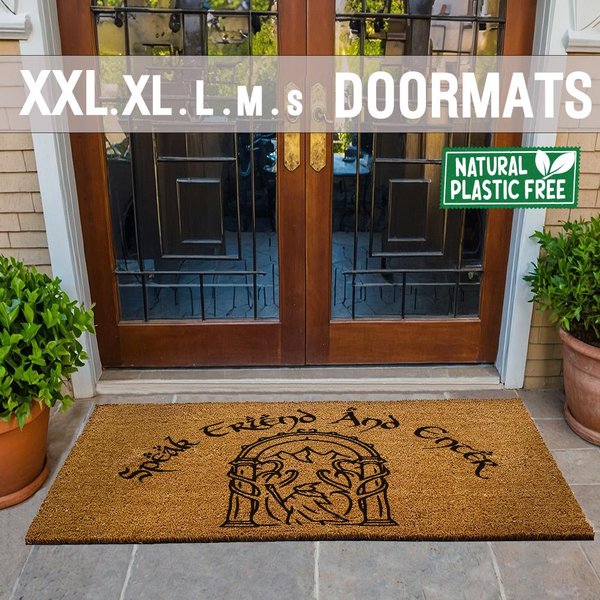 Speak Friend And Enter Extra Large Doormat Natural Eco Friendly Coir Rubber-image