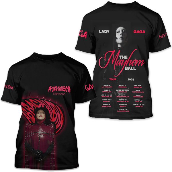 Ld Ga The Mayhem Ball Tour 2025 3D T-Shirt-image