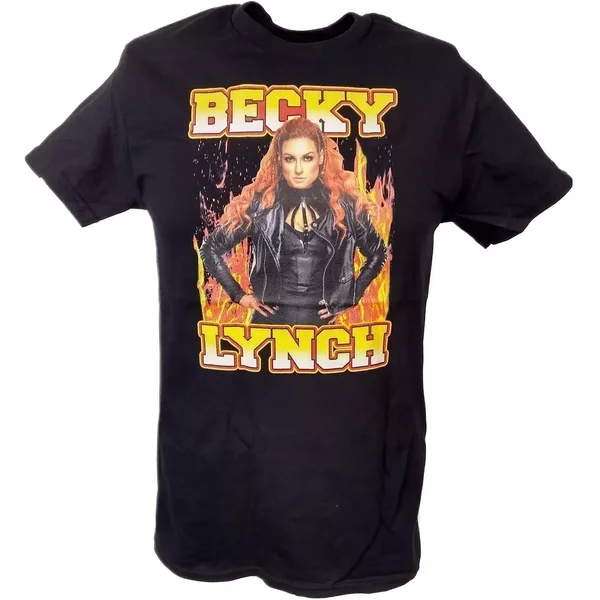 Becky Lynch Standing In Flames Black T-Shirt-image