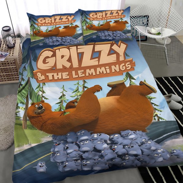 Grizzy &Amp; The Lemmings 3Pcs Bedding Sets Comforter Sets All Season For Kids Soft-image